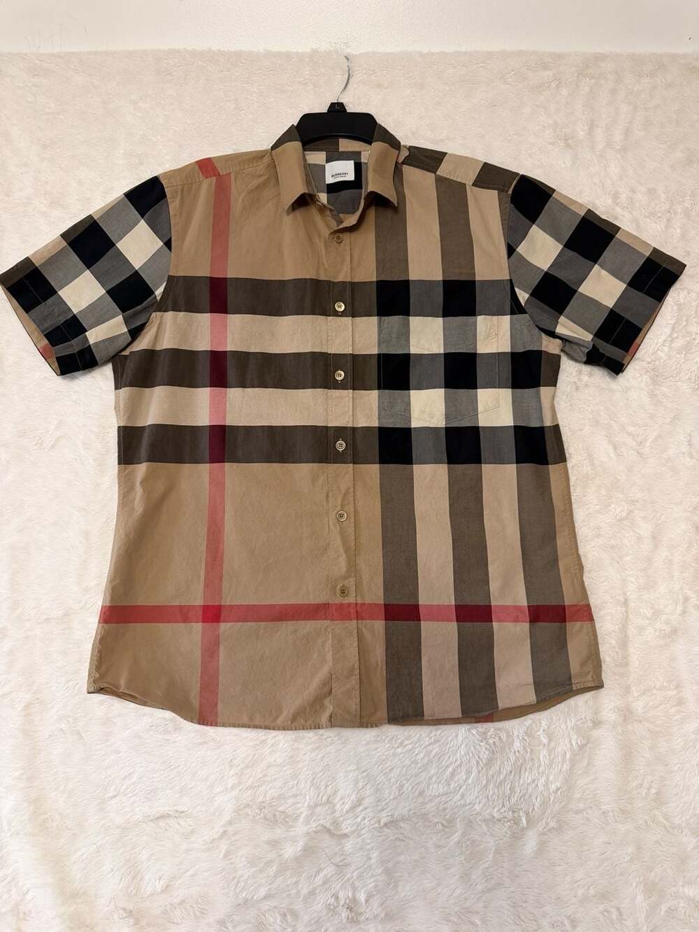 Burberry Check Short Sleeve Shirt Size XL London England